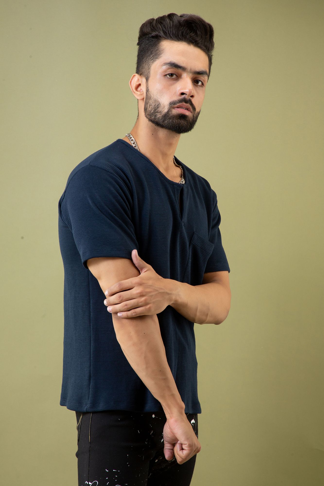 Textured Henley Tshirt