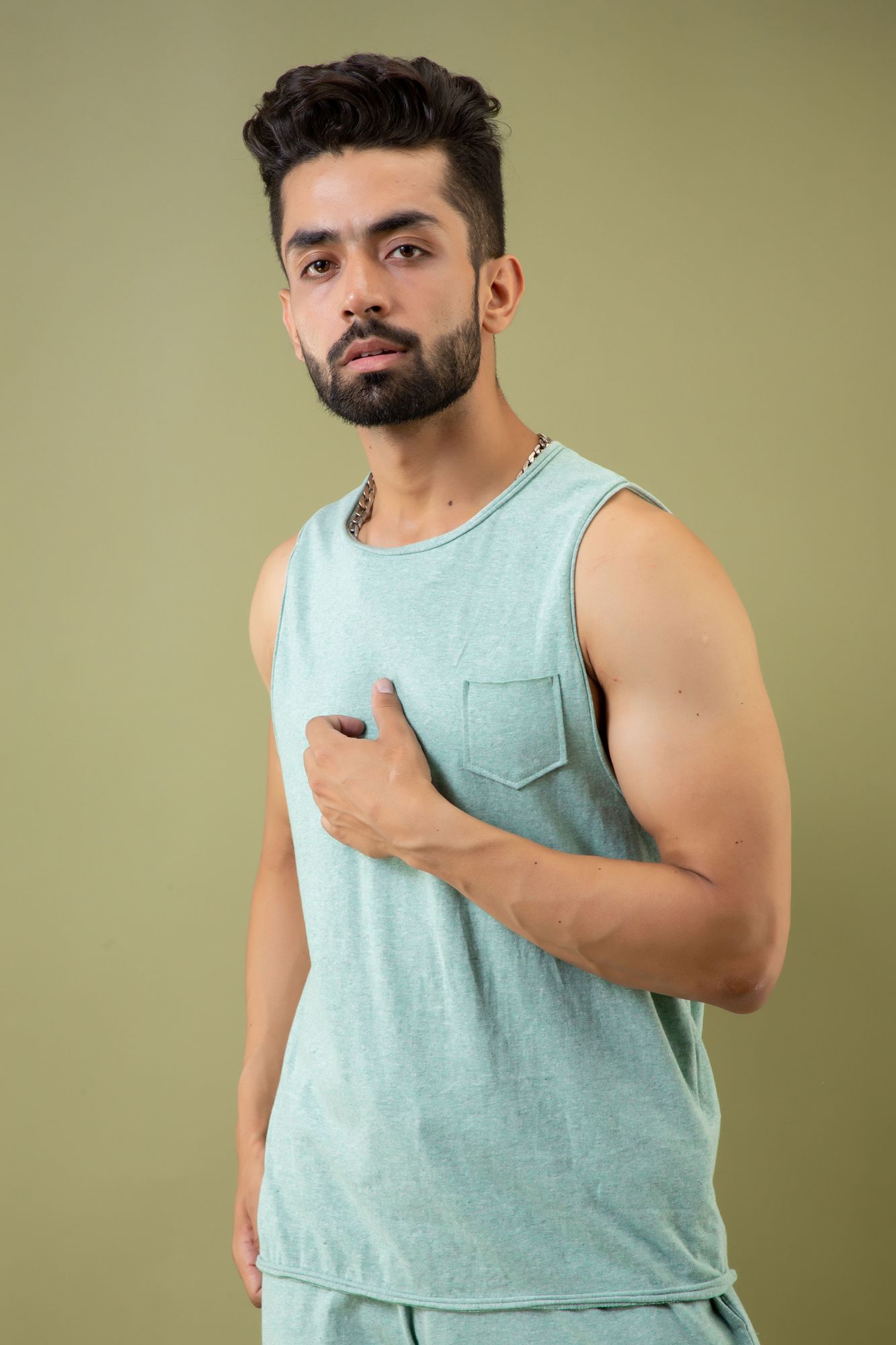 Tank Top In Off Green