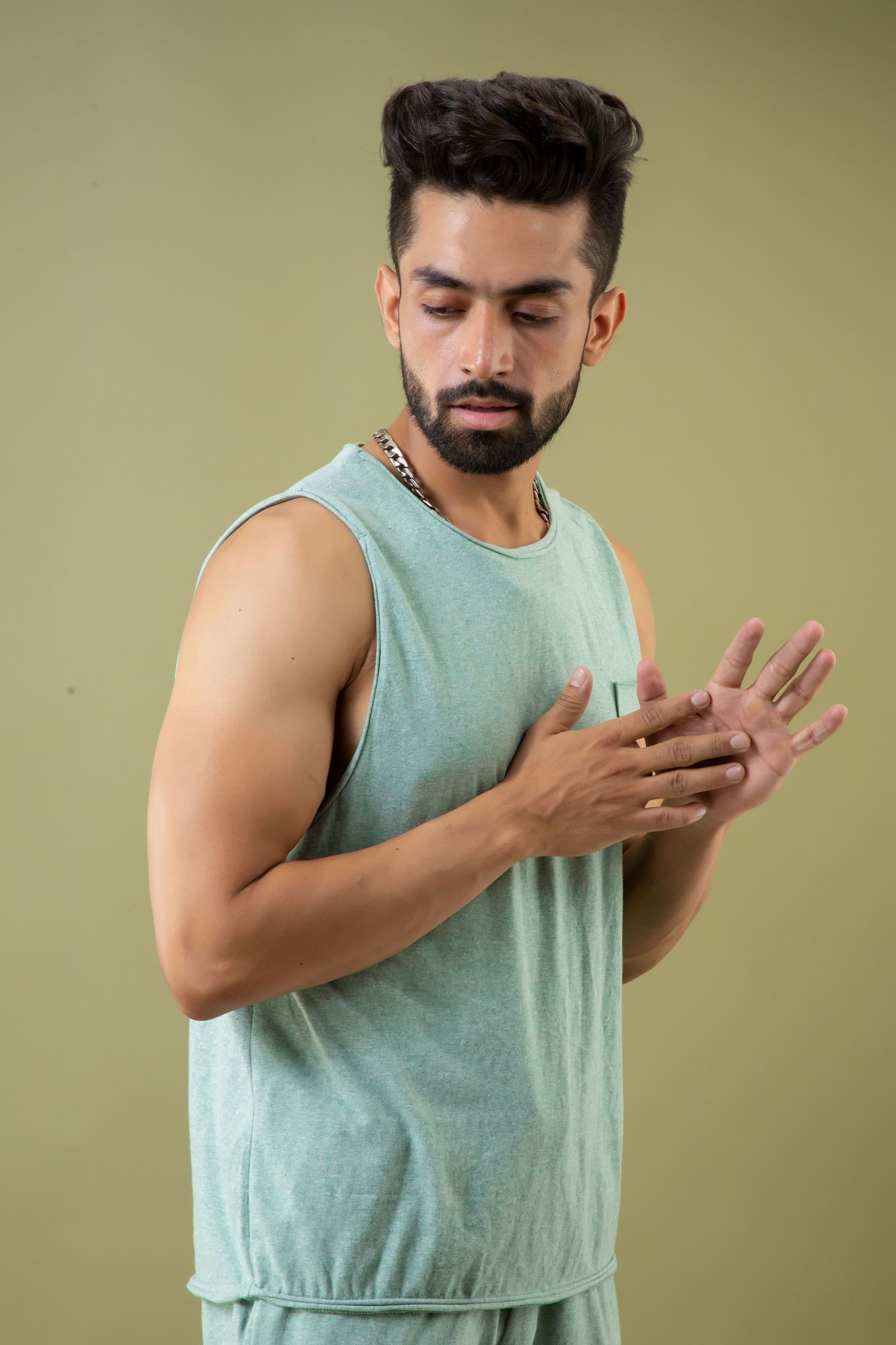 Tank Top In Off Green