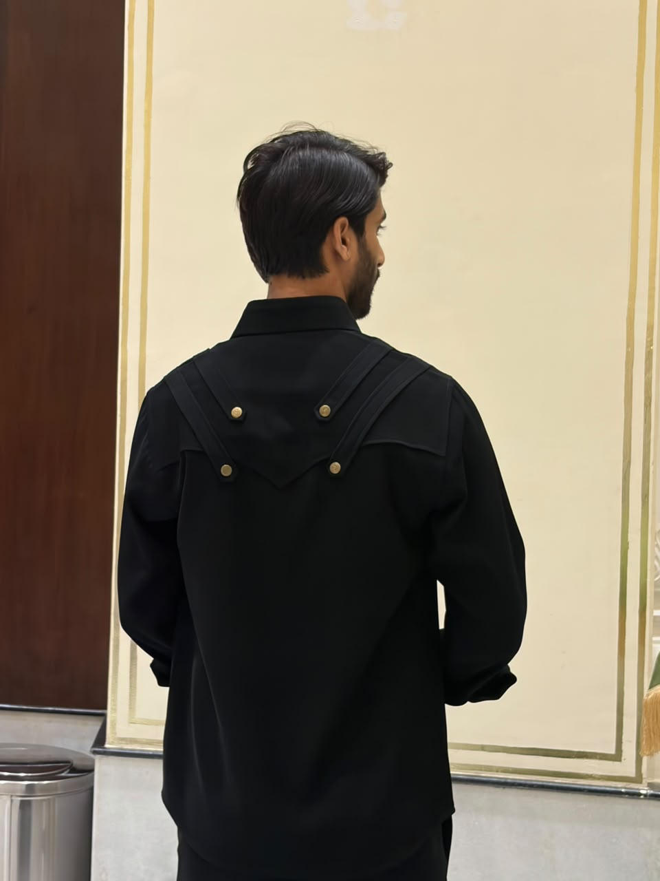 Royal Snap Laced Shacket In Black