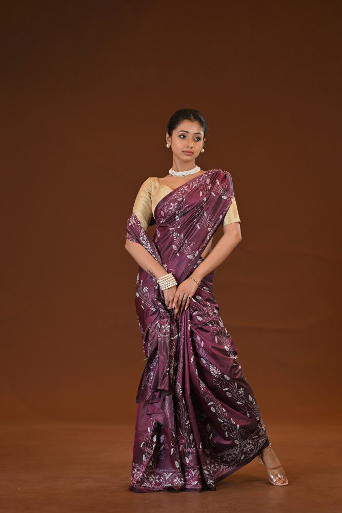 Blended Silk Kantha Saree