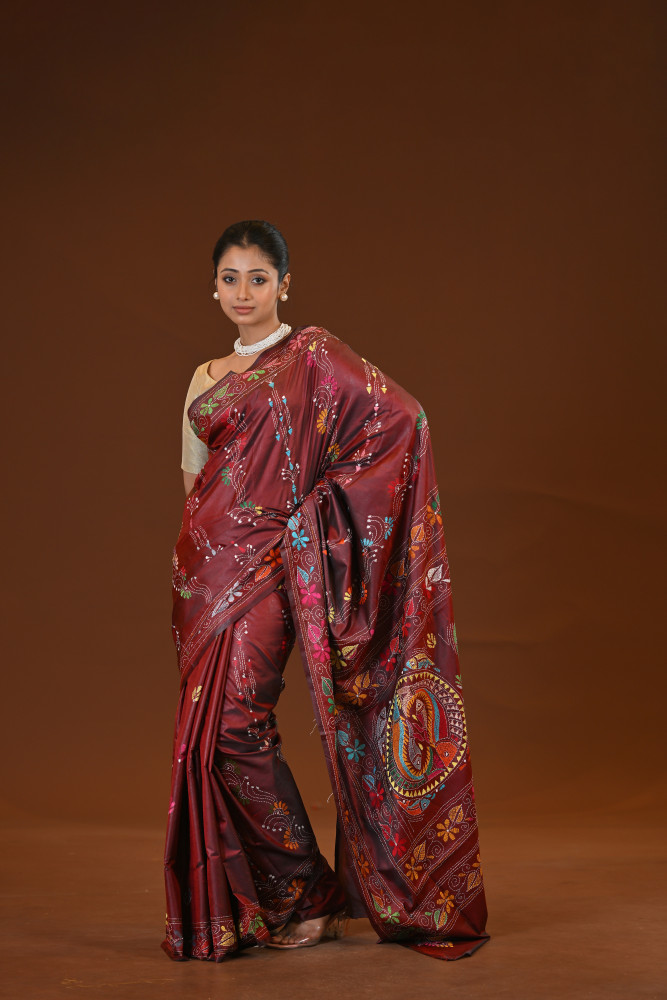 Blended Silk Kantha Saree