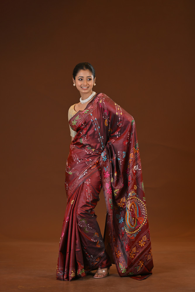 Blended Silk Kantha Saree