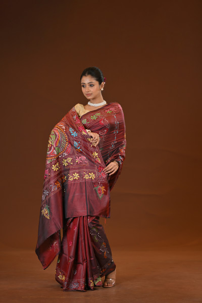 Blended Silk Kantha Saree