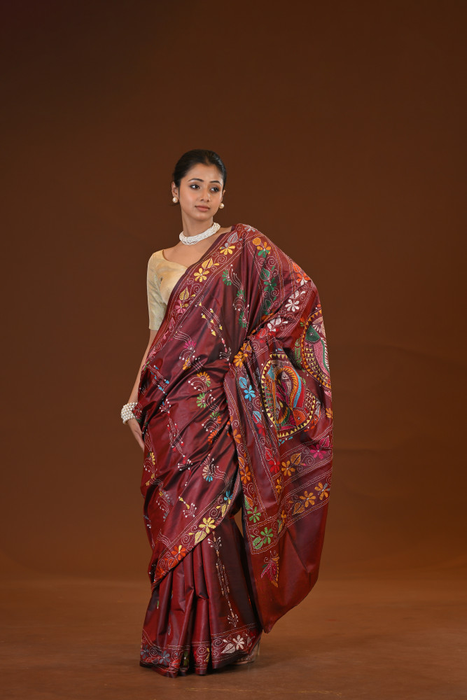 Blended Silk Kantha Saree