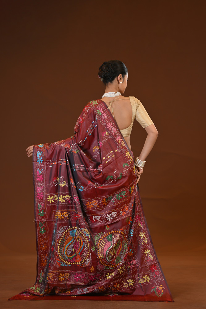 Blended Silk Kantha Saree