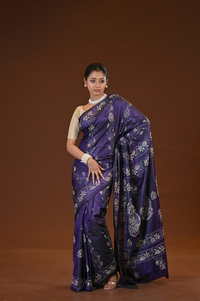 Blended Silk Kantha Saree