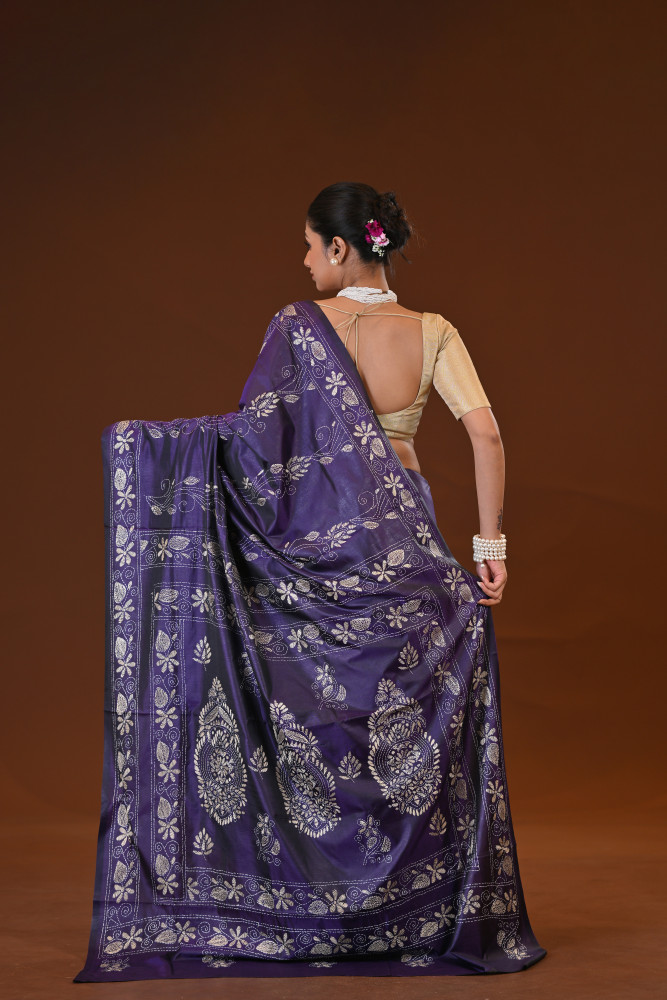 Blended Silk Kantha Saree