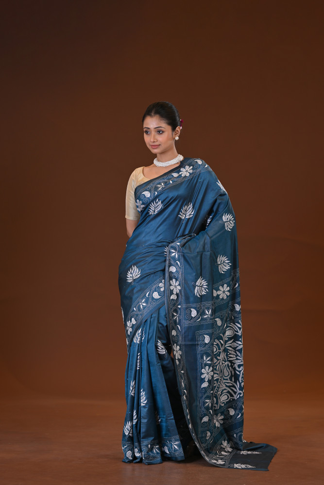 Blended Silk Kantha Saree