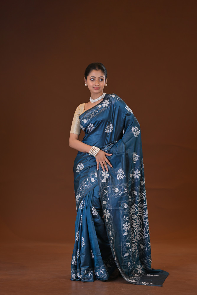 Blended Silk Kantha Saree