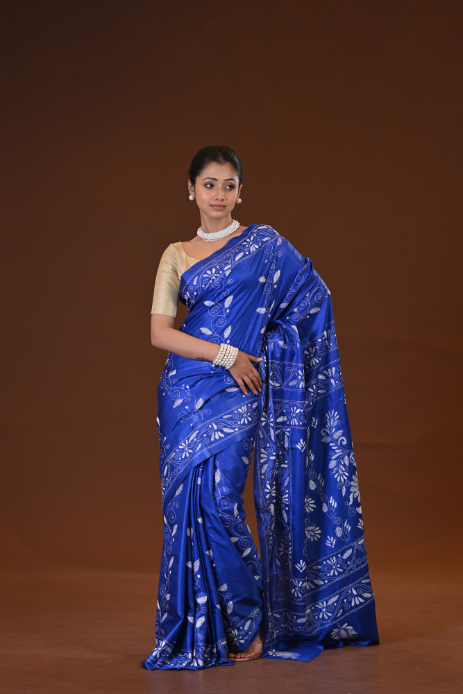 Blended Silk Kantha Saree