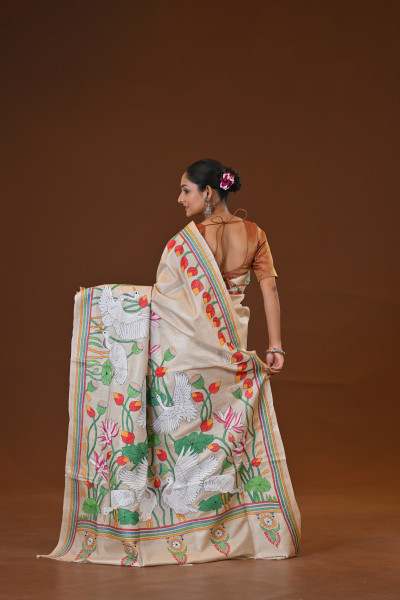 Pure Silk Kantha Stitch Saree