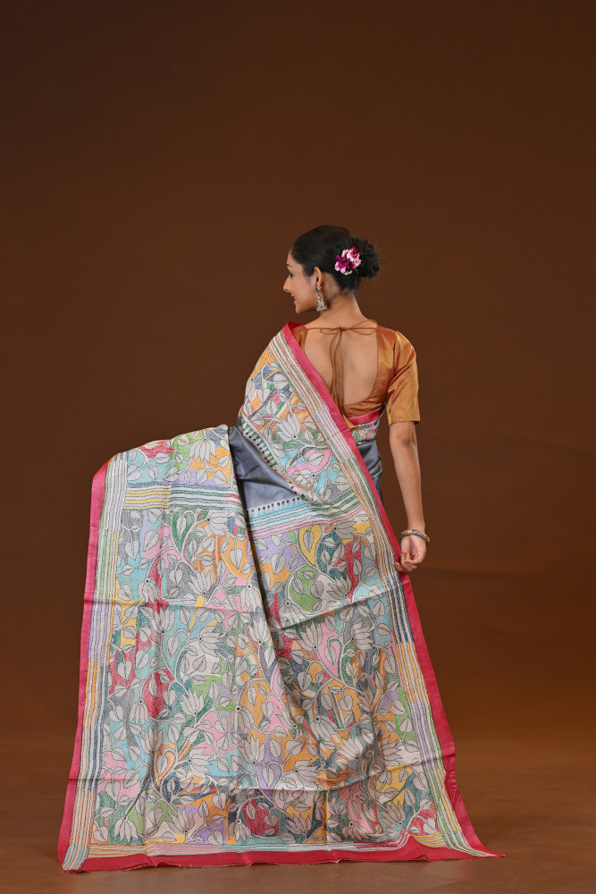 Tussar Diy Collage Saree