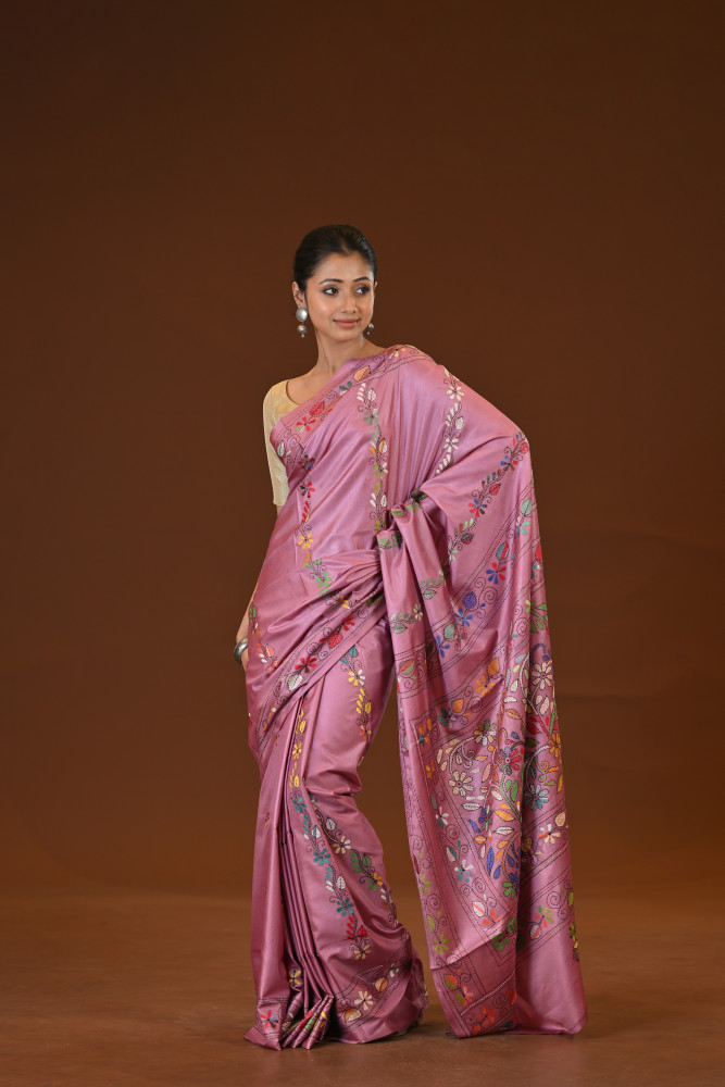Blended Silk Kantha Saree