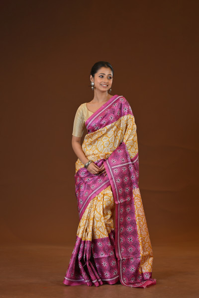 Pure Silk Kantha Stitch Saree