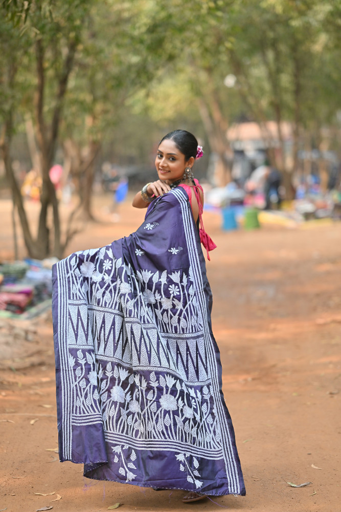 Blended Silk Kantha Saree