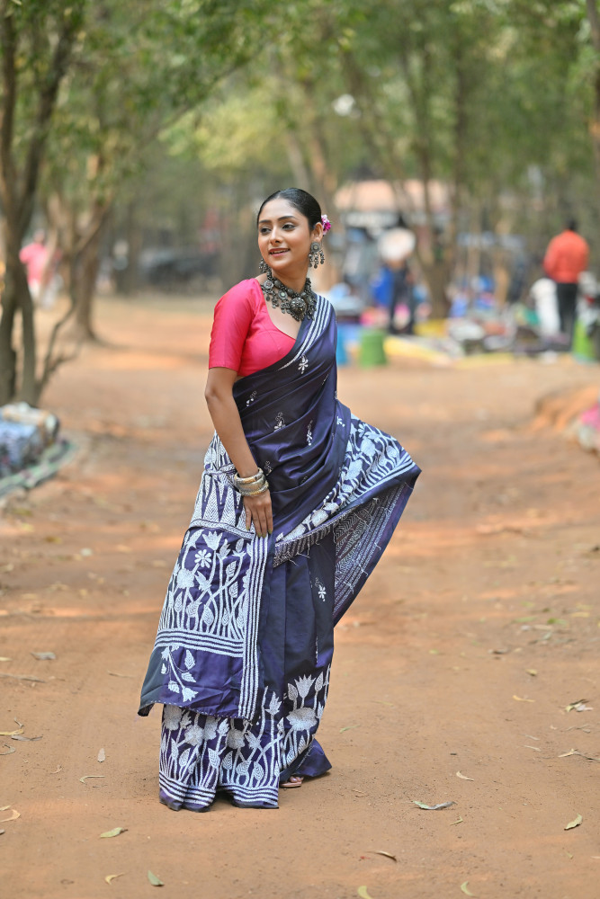 Blended Silk Kantha Saree