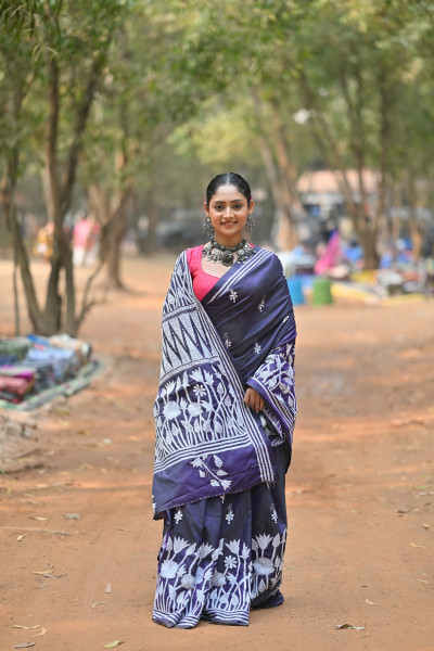 Blended Silk Kantha Saree