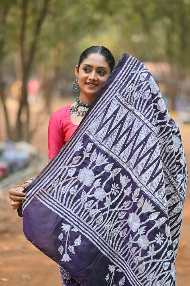 Blended Silk Kantha Saree