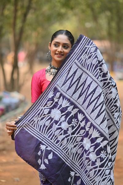 Blended Silk Kantha Saree
