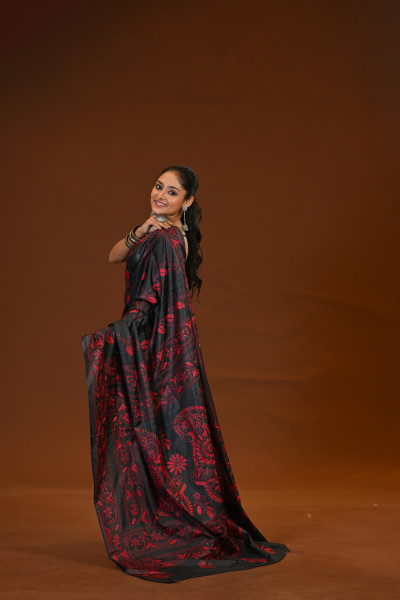 Blended Silk Kantha Saree