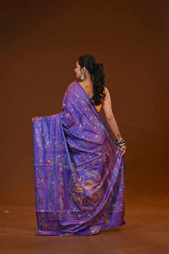 Blended Silk Kantha Saree