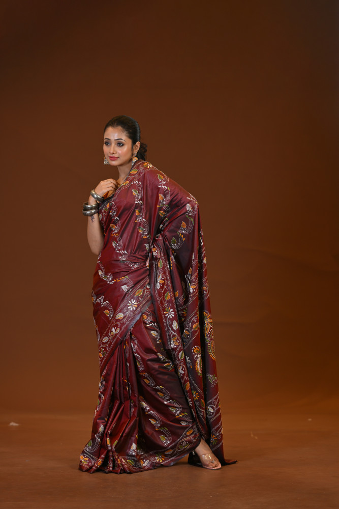 Blended Silk Kantha Saree