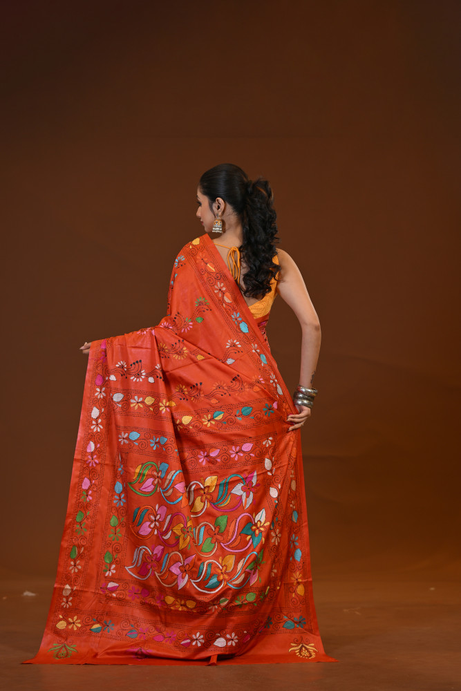 Blended Silk Kantha Saree