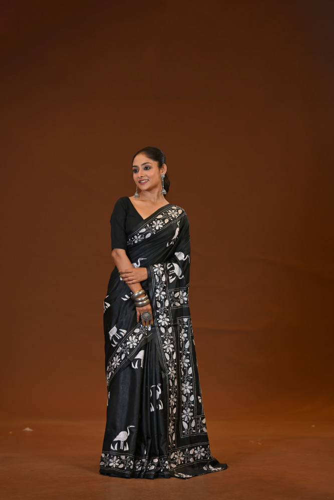Blended Silk Kantha Saree