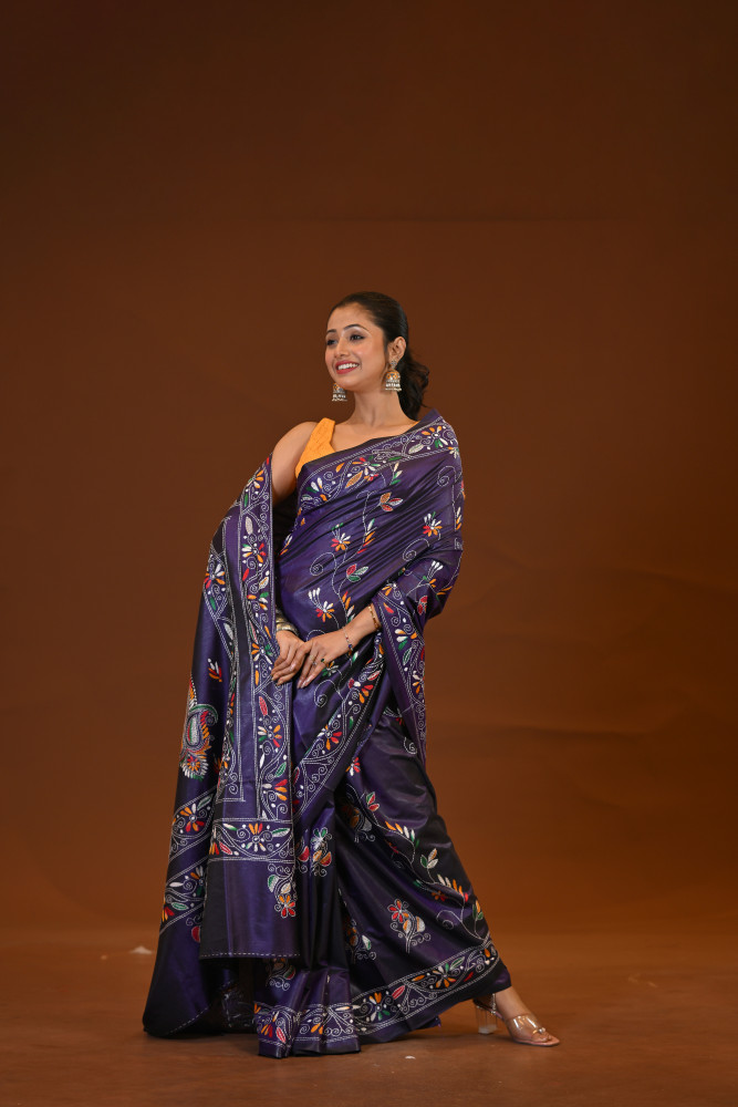 Blended Silk Kantha Saree