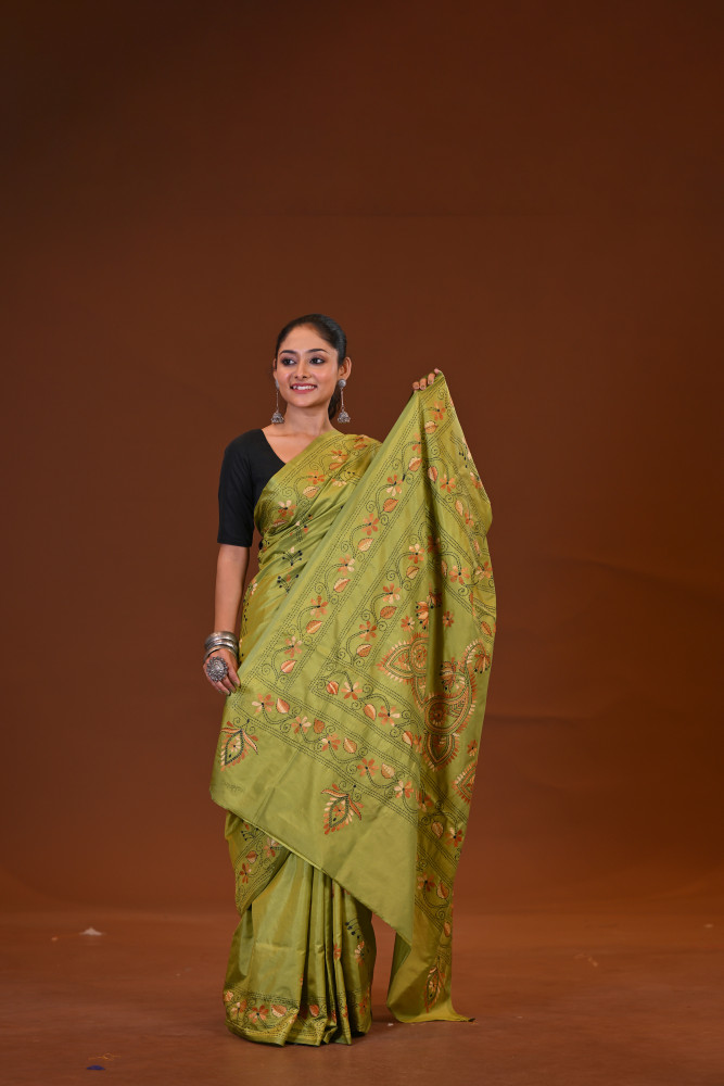 Blended Silk Kantha Saree