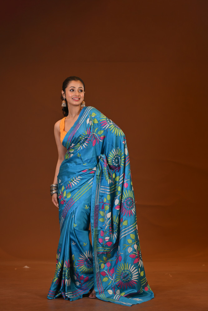 Blended Silk Kantha Saree