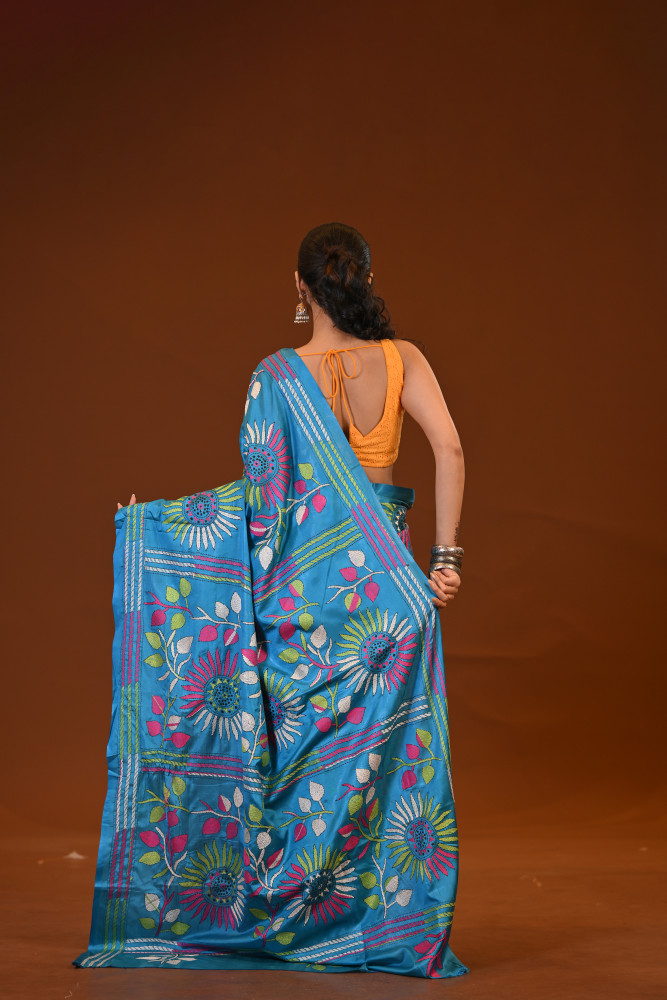 Blended Silk Kantha Saree
