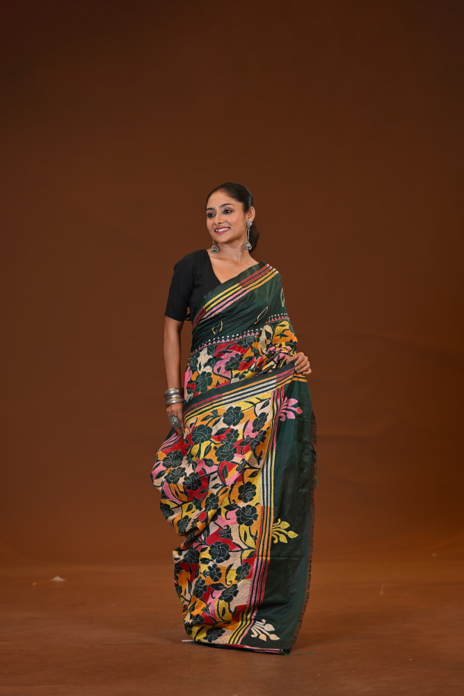 Blended Silk Kantha Saree