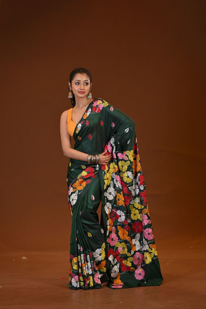 Blended Silk Kantha Saree