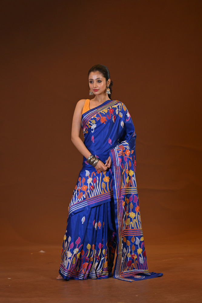 Blended Silk Kantha Saree