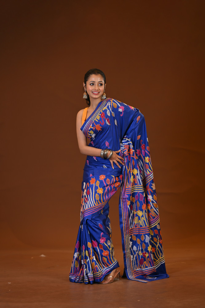 Blended Silk Kantha Saree