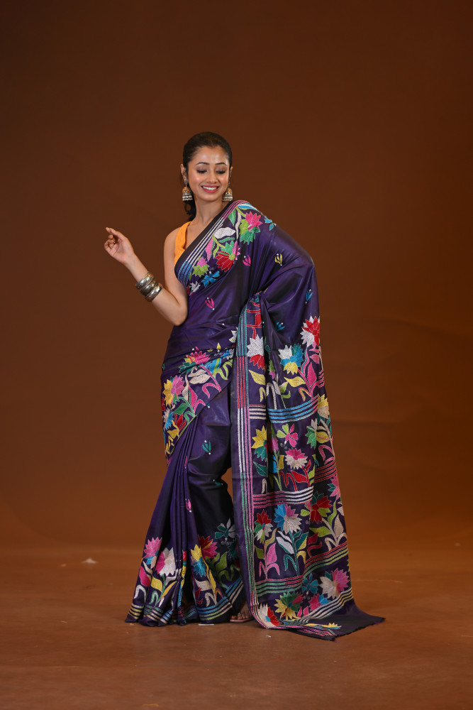 Blended Silk Kantha Saree