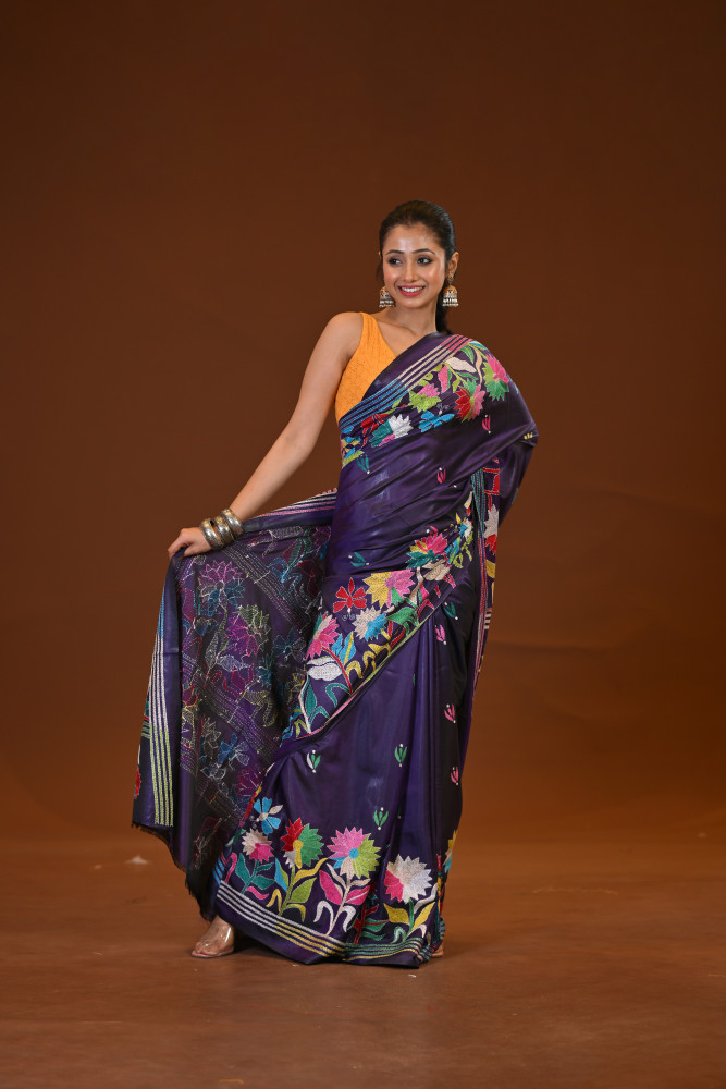 Blended Silk Kantha Saree