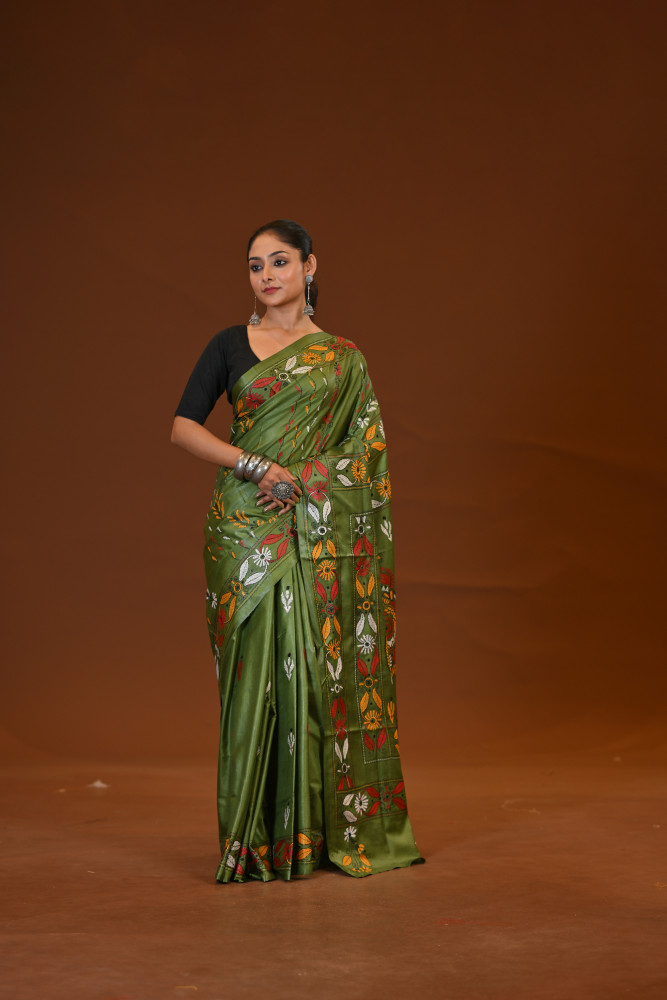 Blended Silk Kantha Saree