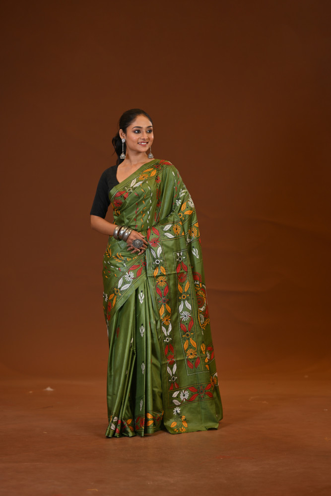 Blended Silk Kantha Saree