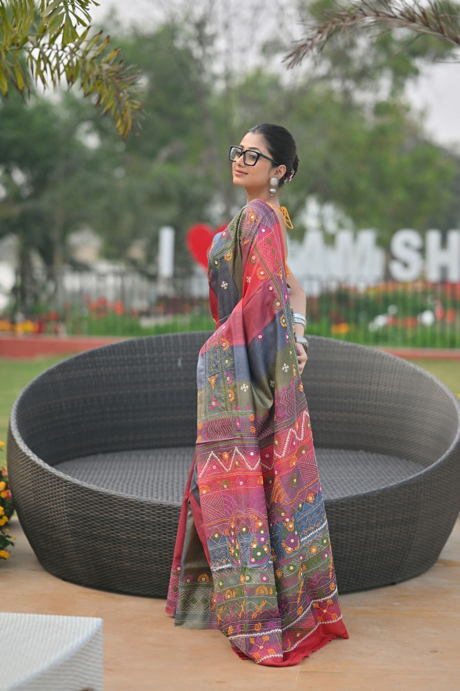 Tussar Diy Kantha Saree
