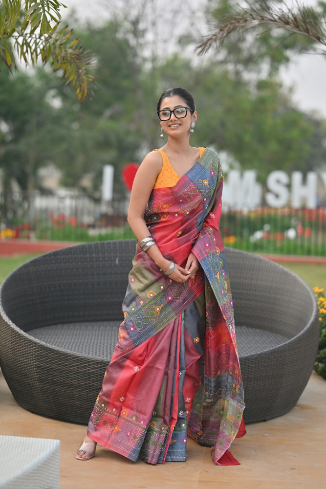 Tussar Diy Kantha Saree