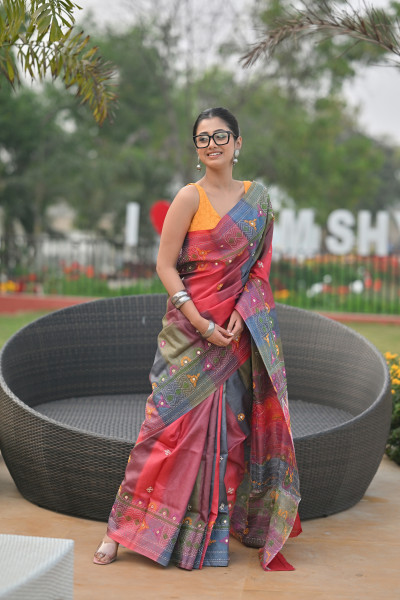 Tussar Diy Kantha Saree