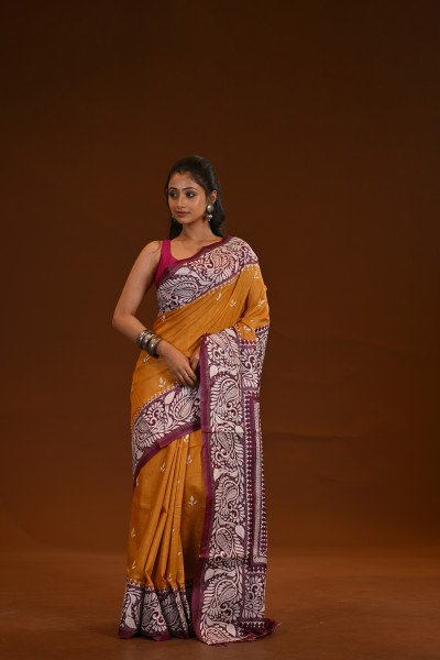 Pure Silk Kantha Stitch Saree