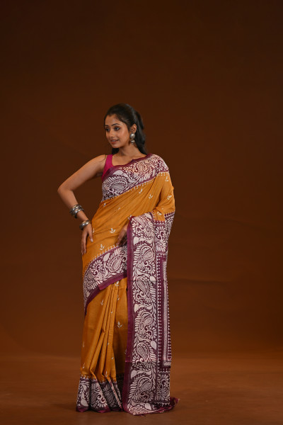 Pure Silk Kantha Stitch Saree