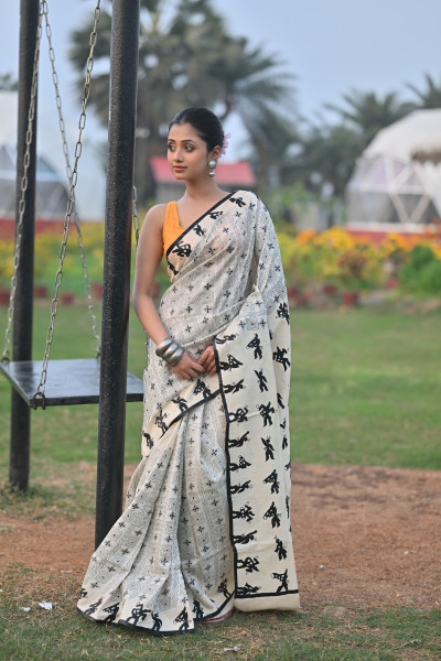 Tussar Bhoot Aplique Saree