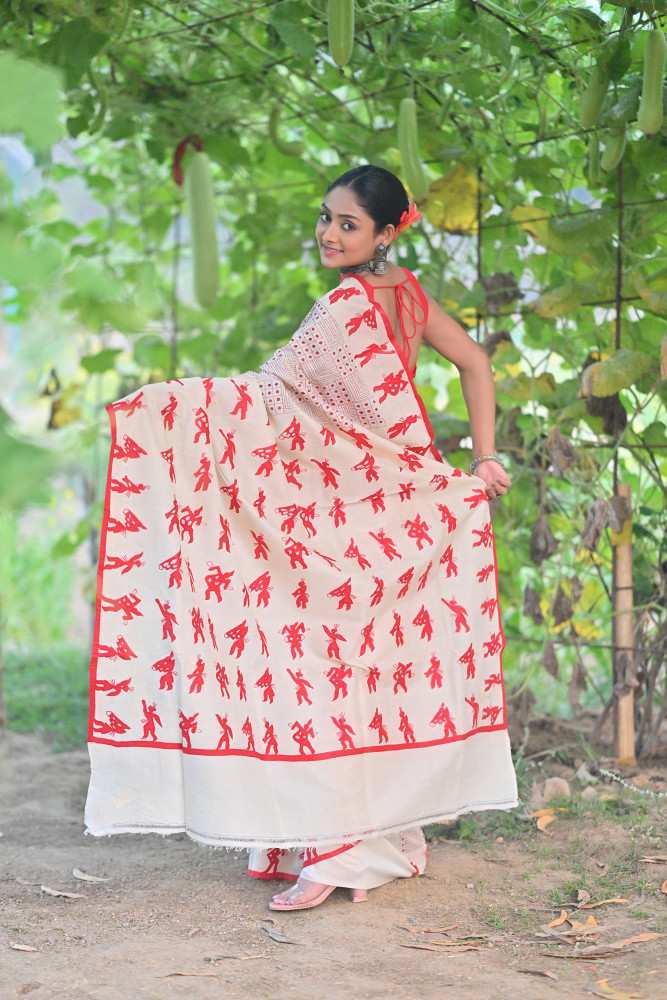 Tussar Bhoot Aplique Saree
