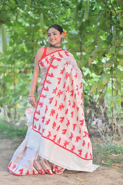 Tussar Bhoot Aplique Saree