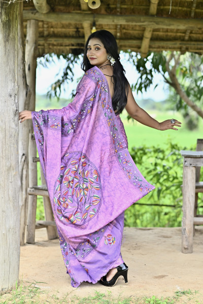 SHIVADUTI BLENDED SILK KANTHA SAREE